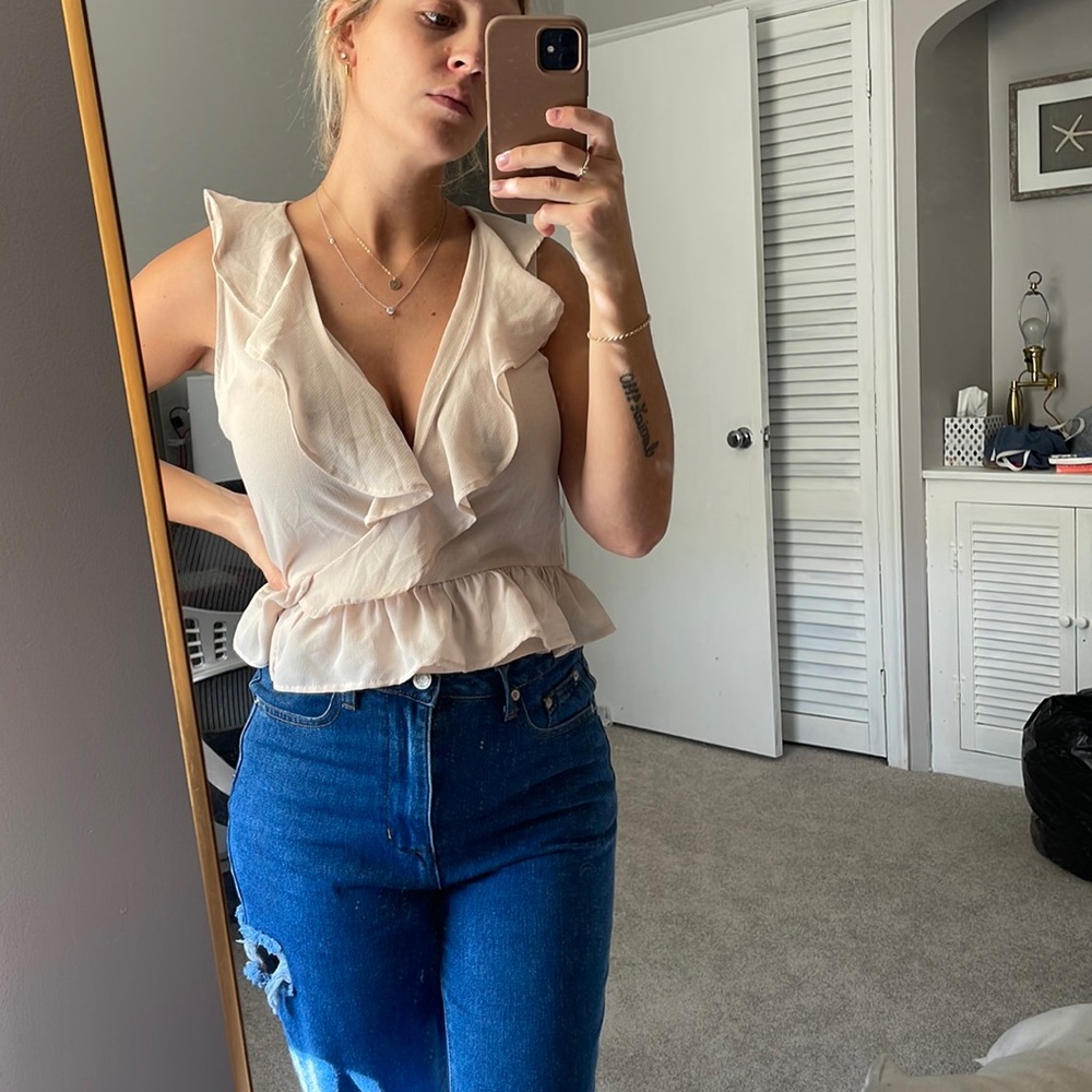 Frill Cropped Shirt